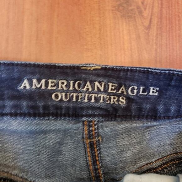 AMERICAN EAGLE DARK  CUT OFF COTTON SHORTS SIZE 4 - Picture 3 of 5